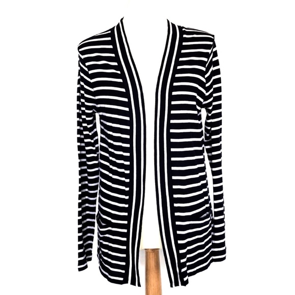 J. Crew Sweaters - ❤️J. Crew striped navy knit cardigan M